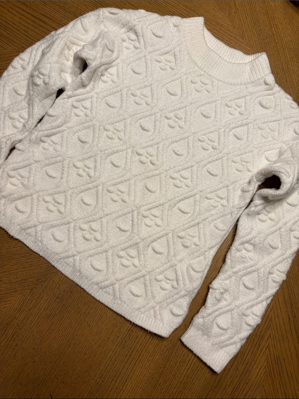 Tucker + Tate Cream Textured Knit Sweater